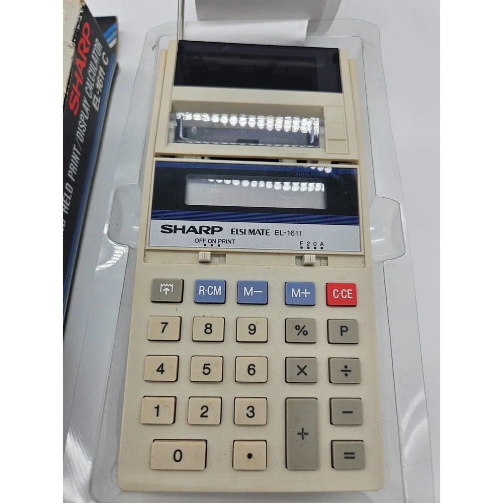Vintage Sharp EL-1611‎ C Hand Held Print Display Calculator 10-Digit Printer